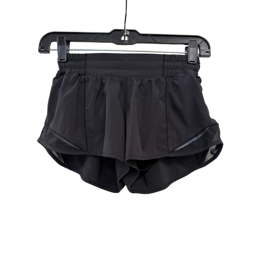 Lululemon Black Hotty Hot Mesh Panel Athletic Shorts Sz 4 GS - 2 Pair